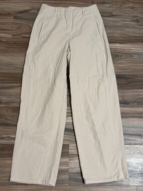 Aritzia Wilfred Free Ascendant Pants Light Birch Cream Women Sz 4 Wide Leg